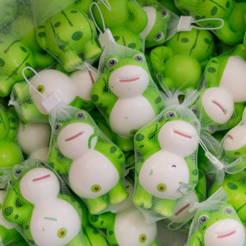 Salute frog slow rebound decompression toy pinch music small pendant decompression toy creative pu doll doll