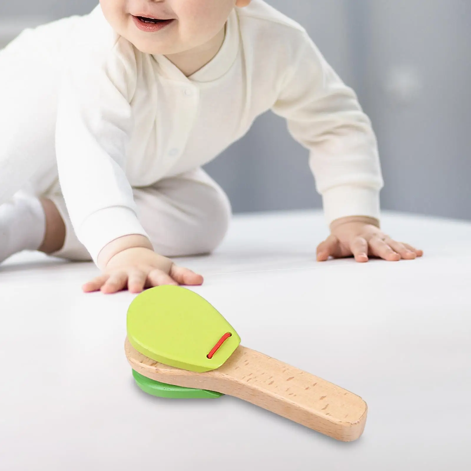 Castanets de dedo para niños y niñas, instrumento Musical de ritmo, juguete educativo para la primera infancia, Castanet Clapper de madera