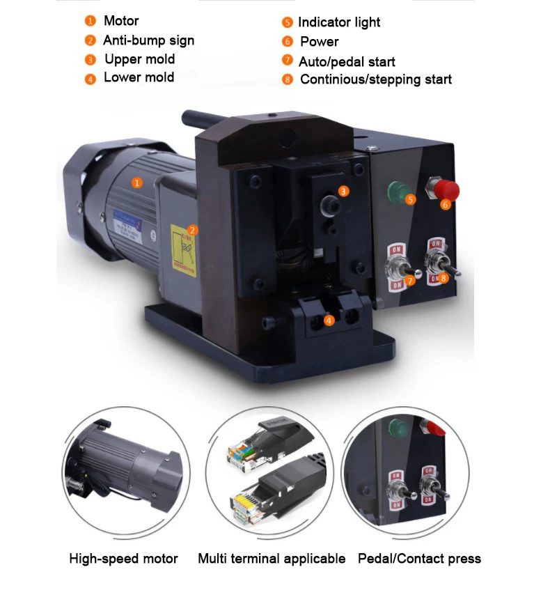 rj45 rj11 and Cat 6a connector cable crimping machine (WL-SJ01)