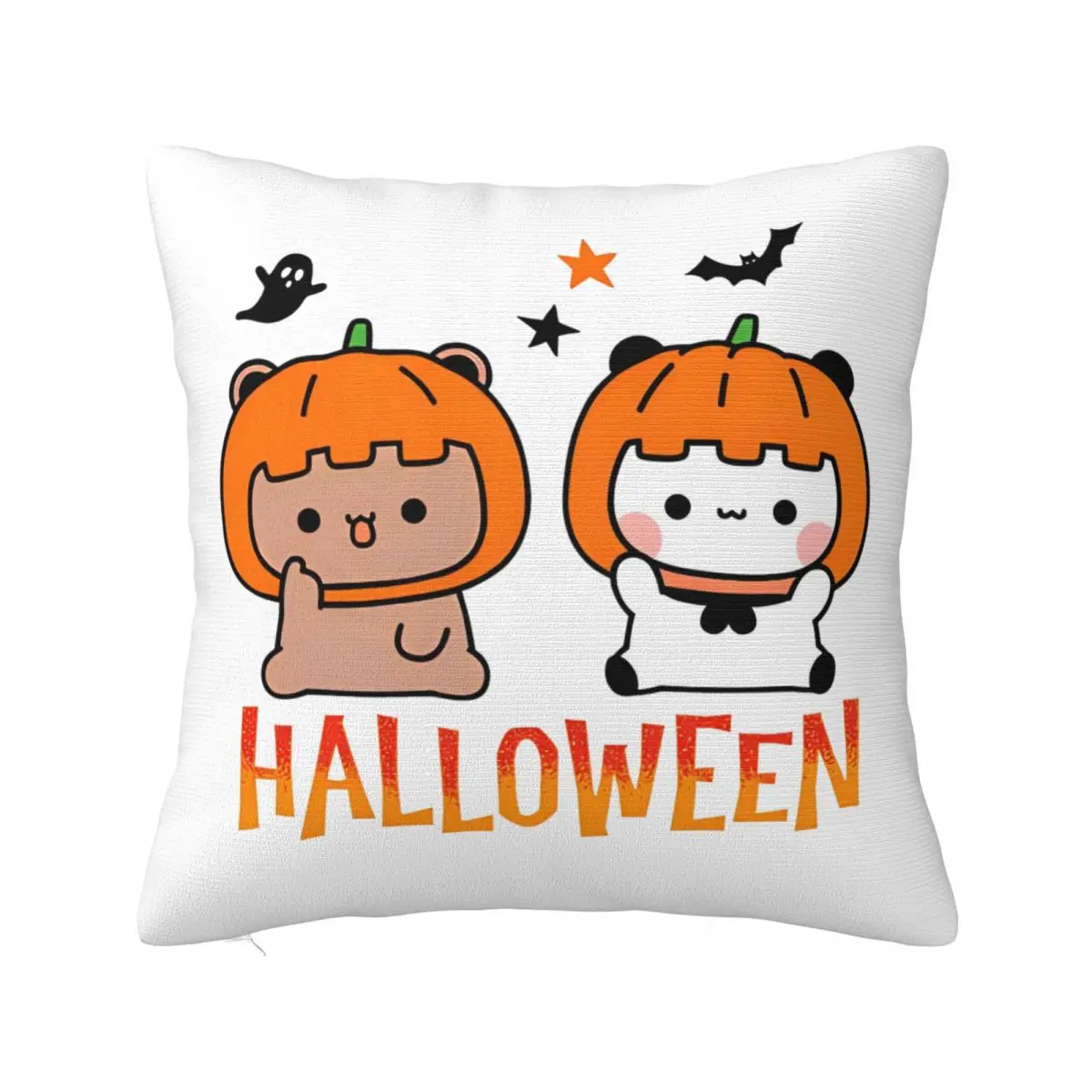 Bears Bubu Dudu In Love Halloween Pumkin Pillowcase Soft Cushion Cover Decoration Throw Pillow Case Cover Home Zippered 18''