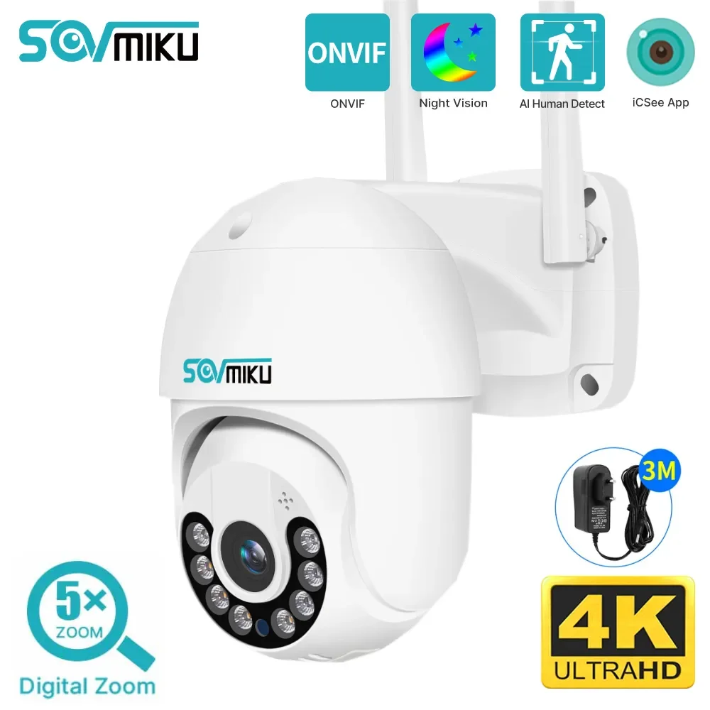 4K 8mp Slimme Wifi Ptz Camera 5x Digitale Zoom Wifi Bewakingscamera Nachtzicht Auto Tracking Ip Camera Beveiliging