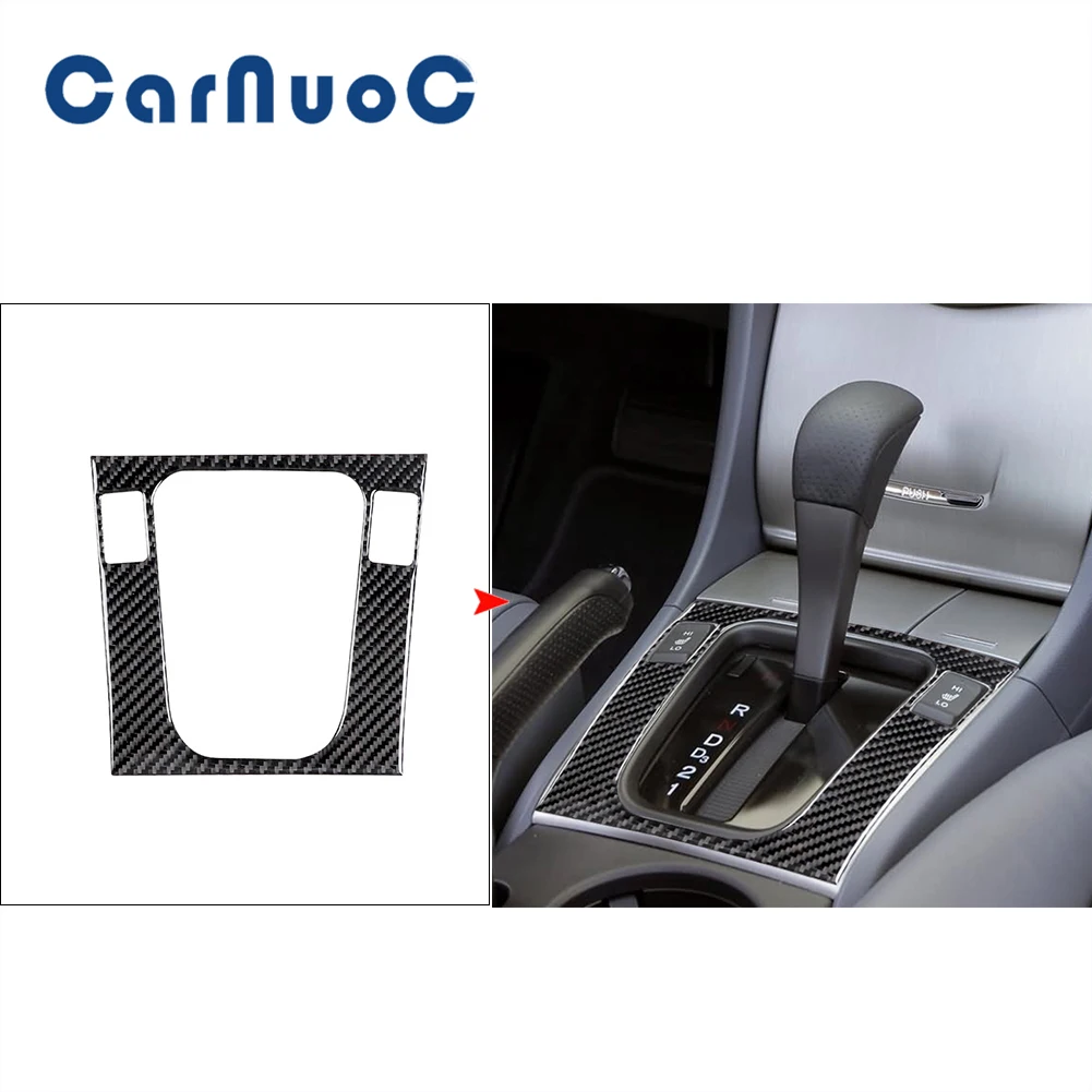 Carbon Fiber Interior Stickers Car Center Gear Shift Panel Decorative Cover Trim For Honda Accord Sedan 2003-2007 Accessories