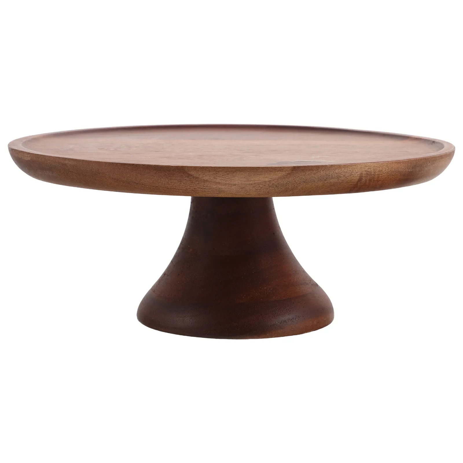

Acacia Wood Fruit Platter Round Serving Tray Footed Cake Stand Dining Table Centerpiece Dessert Snack Display Wood Platter