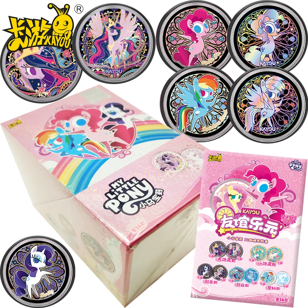 

Original Kayou My Little Pony Creative Double-sided Badge Rainbow Dash Rarity Retro Gorgeous Colorful Round Brooch Collect Gifts