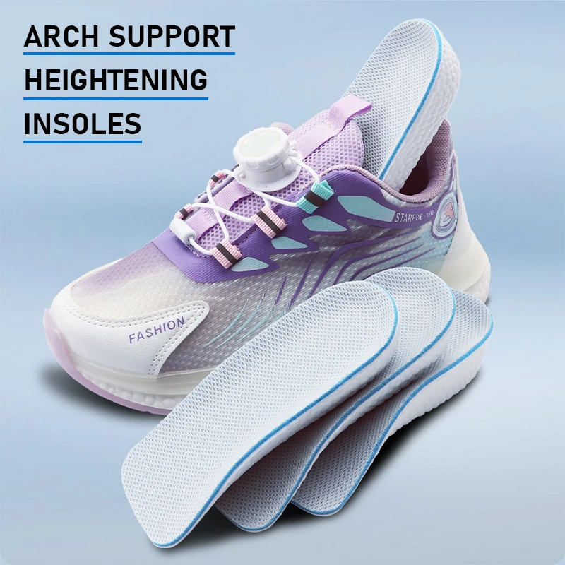 1 Pair Unisex Height Increase Insoles with Arch Support Flat Feet Orthopedic Memory Foam Invisible Pads for Sneakers