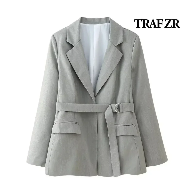 TRAF ZR Blazers for Womens Elegant Woman Coat Office Wear Women Top Star Fashion Blazers Women's Summer Top Vintage Blazer