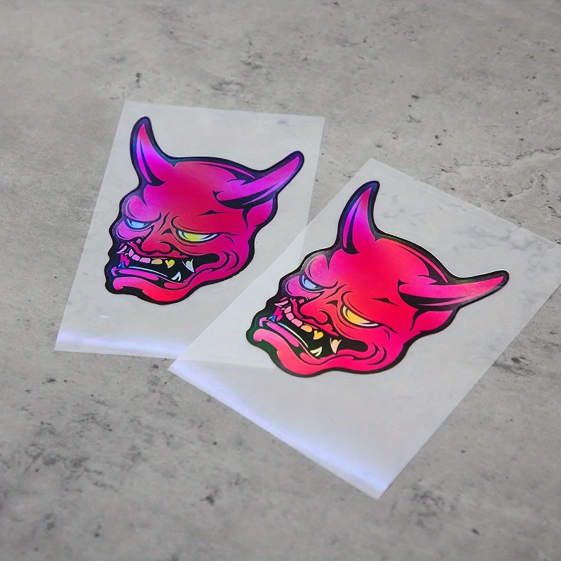 

Self-Adhesive PVC Film, Matte Reflection, Cartoon Monster A high-quality ALLENG Laser Demon Head Motorcycle Sticker