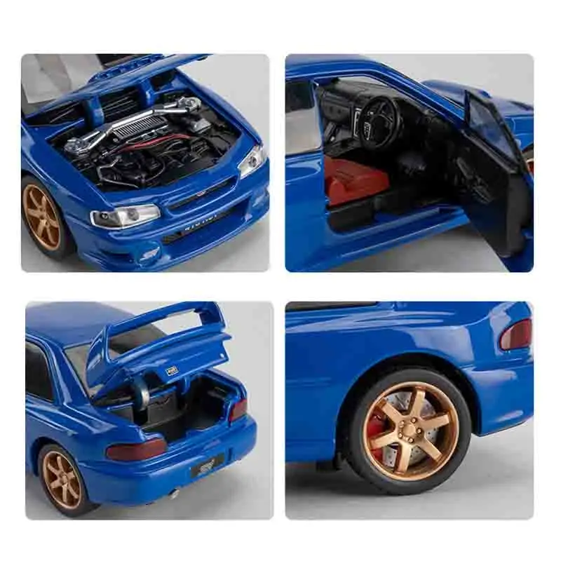 1:32 Legierungsmodell, Druckguss-Spielzeug, Miniatur-Auto, 4 Türen, geöffnet, Ton, Licht, zurückziehen, Vorderrad, Lenkung, Kindergeschenke