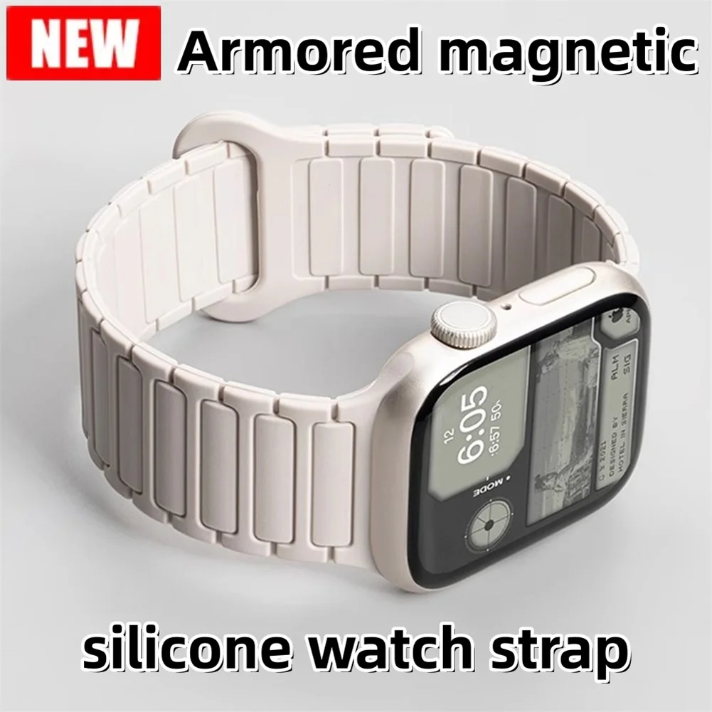 Magnetisches Armband für Apple Watch 44 40 49 45 41 38mm Silikon-Armband iWatch Series 11 10 9 8 7 6 5 4 SE Ultra 3/2