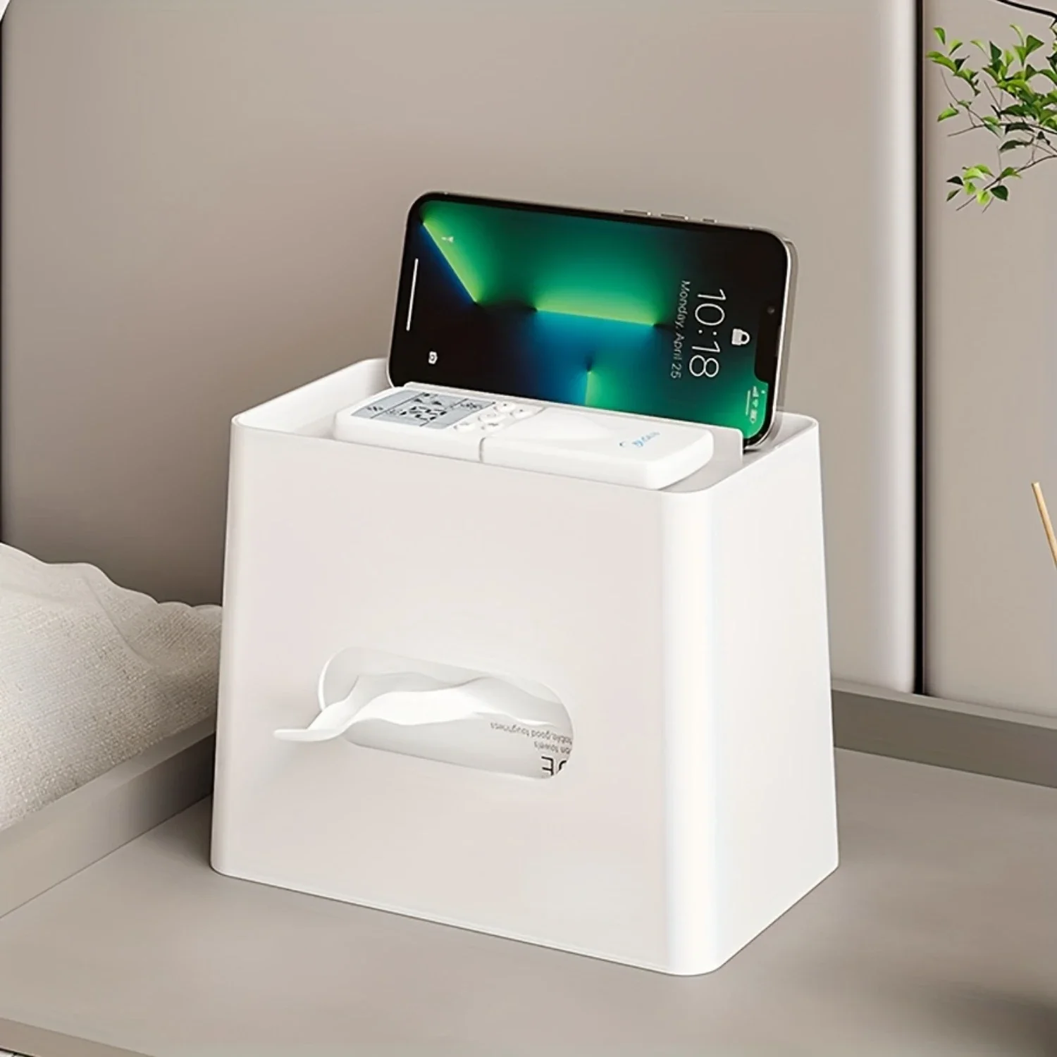 Multifunctional Tissue Box And  Control Holder, Plastic Desktop Tissue Holder For Living Room, Dining Table,  Decor