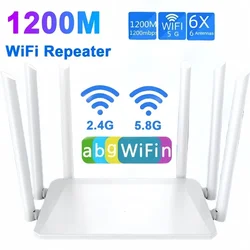 1200M router bezprzewodowy antena zewnętrzna modem router szeroki zasięg wzmacniacz WiFi 2.4GHz wzmocnienie w biurze domowym router sygnałowy