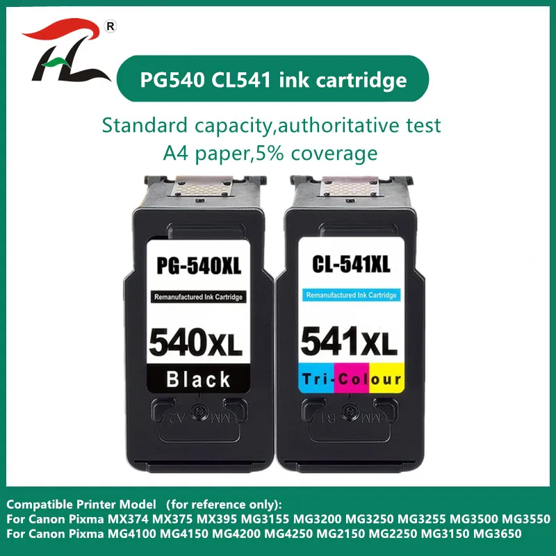 PG540  CL541 Compatible Canon  540XL 541XL ink cartridge replacement for Pixma MG4250 MG3250 MG3255 MG3550 MG4100 MG4150 printer