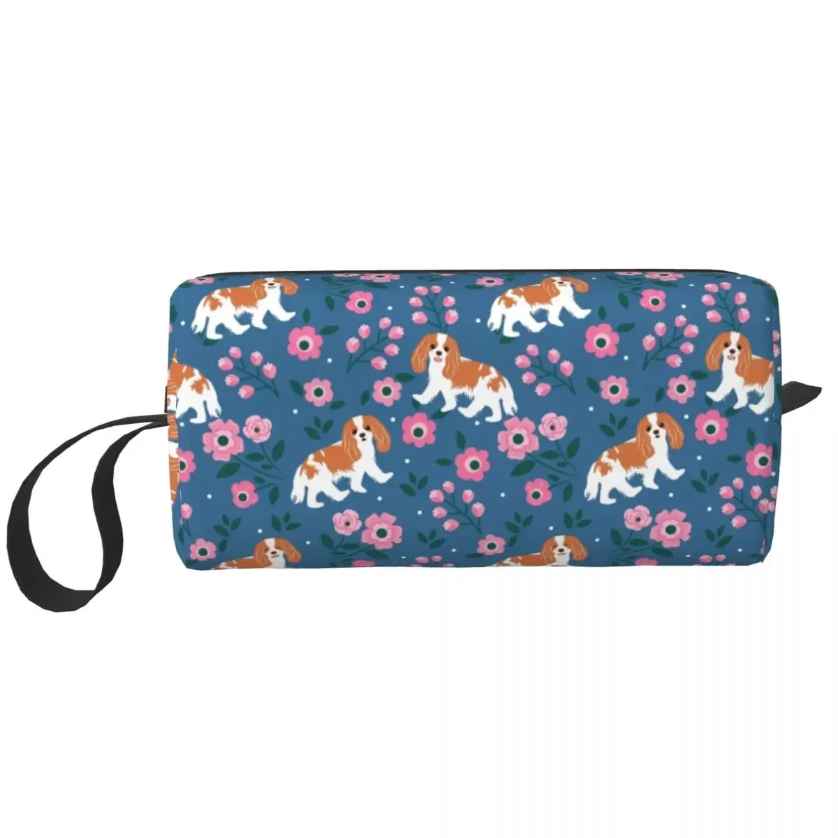 Cavalier King Spaniel Playing In Garden Toiletry Bag for Pet Dog Cosmetic Makeup Ladies Beauty Storage Dopp Kit Case