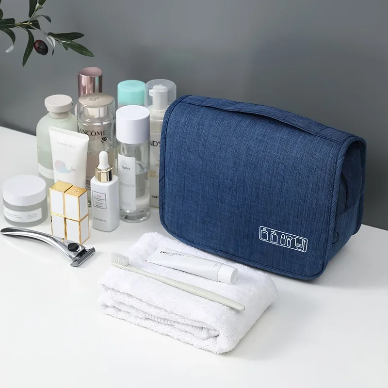 Bolsa de almacenamiento portátil de tela Oxford para hombres y mujeres, organizador de artículos de tocador, bolsa de cosméticos impermeable, bolsa de lavado colgante de viaje