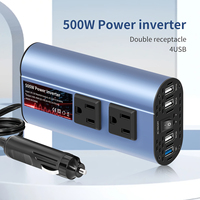 500W Car Inverter DC 12V To AC 220V 110V Converter, 3USB 2.0 and 1USB QC3.0 Eu Plug US Plug