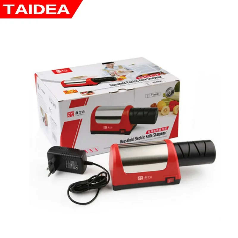 TAIDEA Knife Sharpener Sharpening Stone Two Stages Diamond Kitchen Knife 2 Slot Electric Diamond Steel Ceramic Home