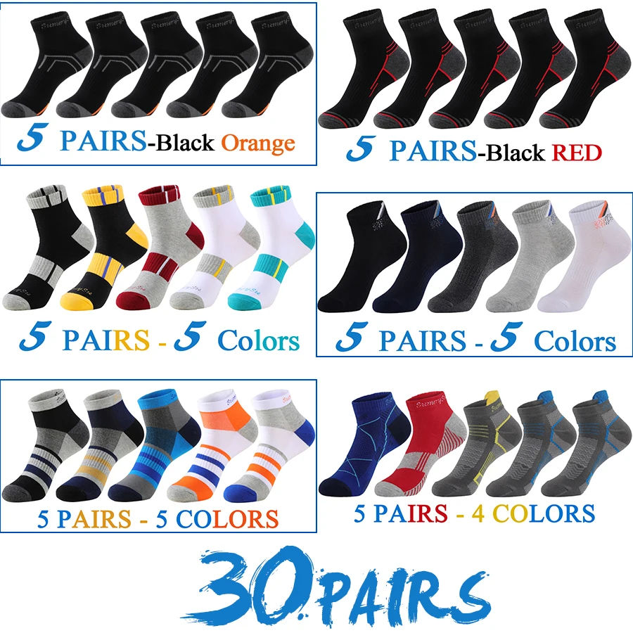 5 Paar/Set Herren-Laufsocken, Casual Outdoor-Sport, Baumwolle, Orange-Rot gestreift, Kompression, Schwarz, 15 Stile, Reise, Bestseller 2026 – Detail 39