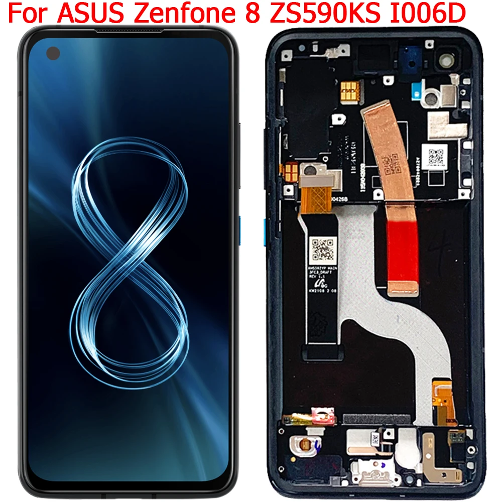 5Original For Asus Zenfone 8 LCD Screen Display With Frame 5.92