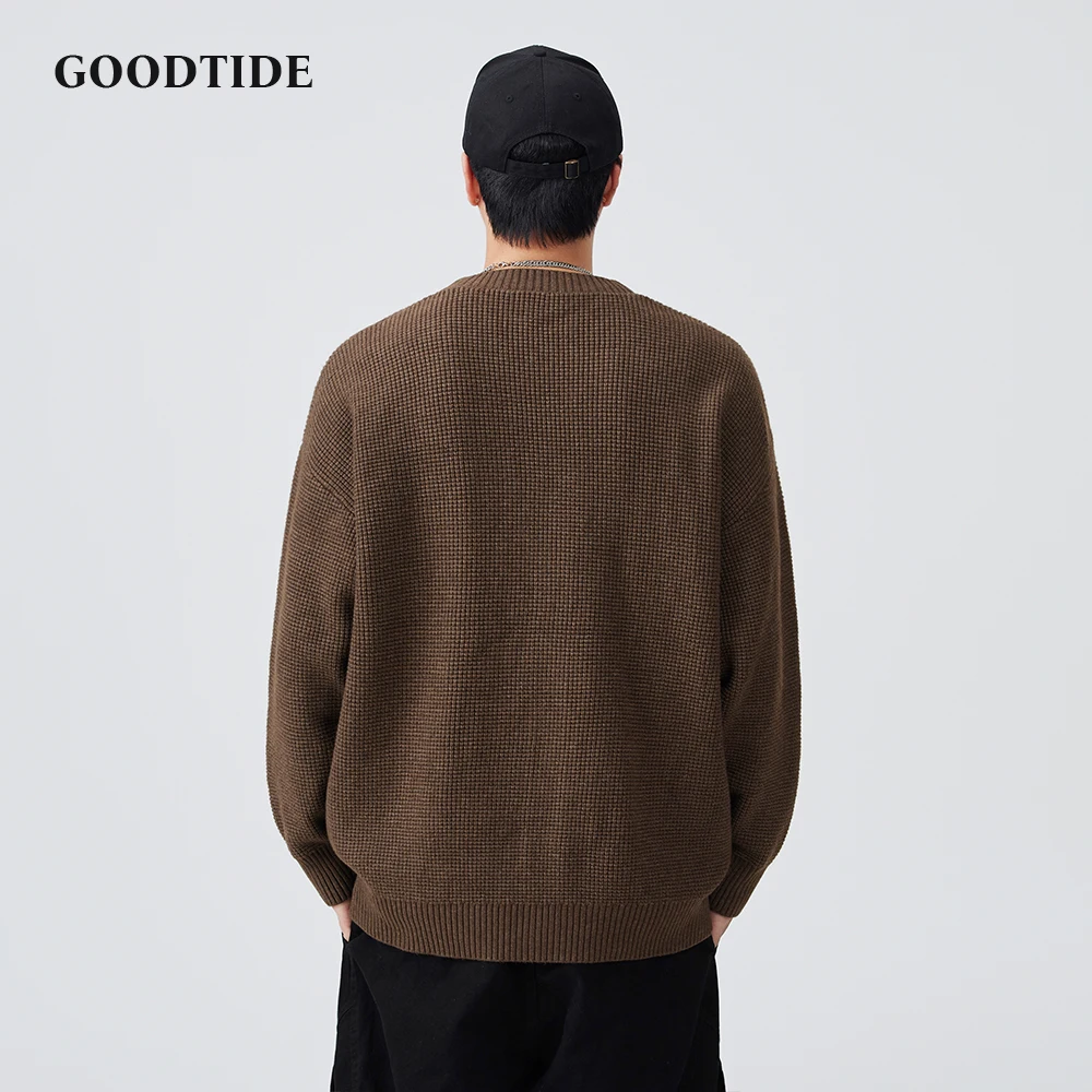 Fashion Men's Casual V - Neck Button Down Cardigan 2025 Autumn Winter New Waffle Knit Sweater Jacket Long Sleeve Outerwear Top