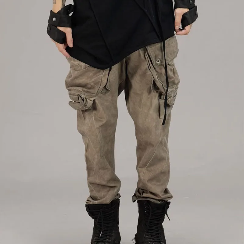 High Quality Designer Style Designer Workwear Men and Women Dirty Wash Distressed Pants