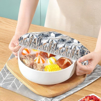 Disposable Food Insulation Cover Kitchen Aluminum Foil Film Circular Tin Foil High Temperature Resistant Household Wrap Cover