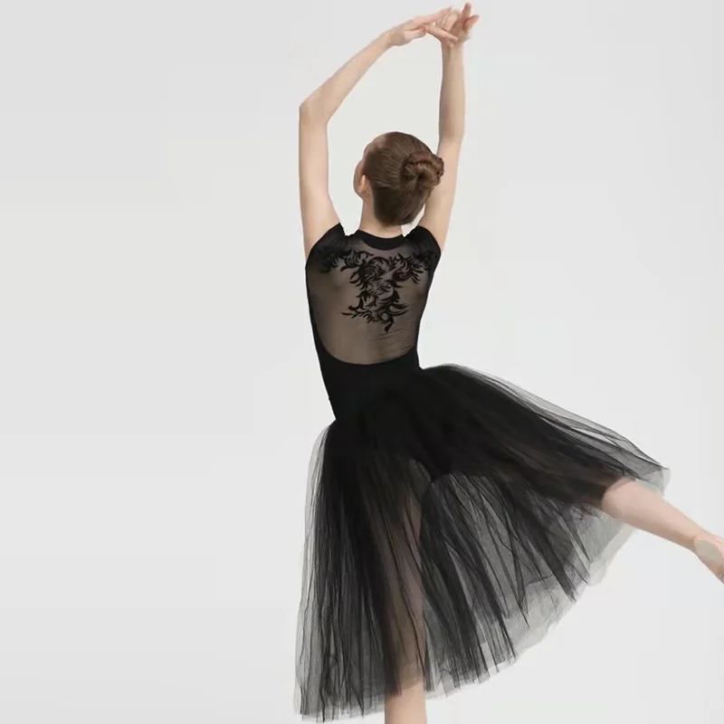 Chuyên Nghiệp Trắng Đen Hồng Phối Lưới Ren Dài 60CM Ballet Cổ Điển Tutu Người Lớn Ballerina Nhảy Múa Lưng Thun Voan Bi Váy