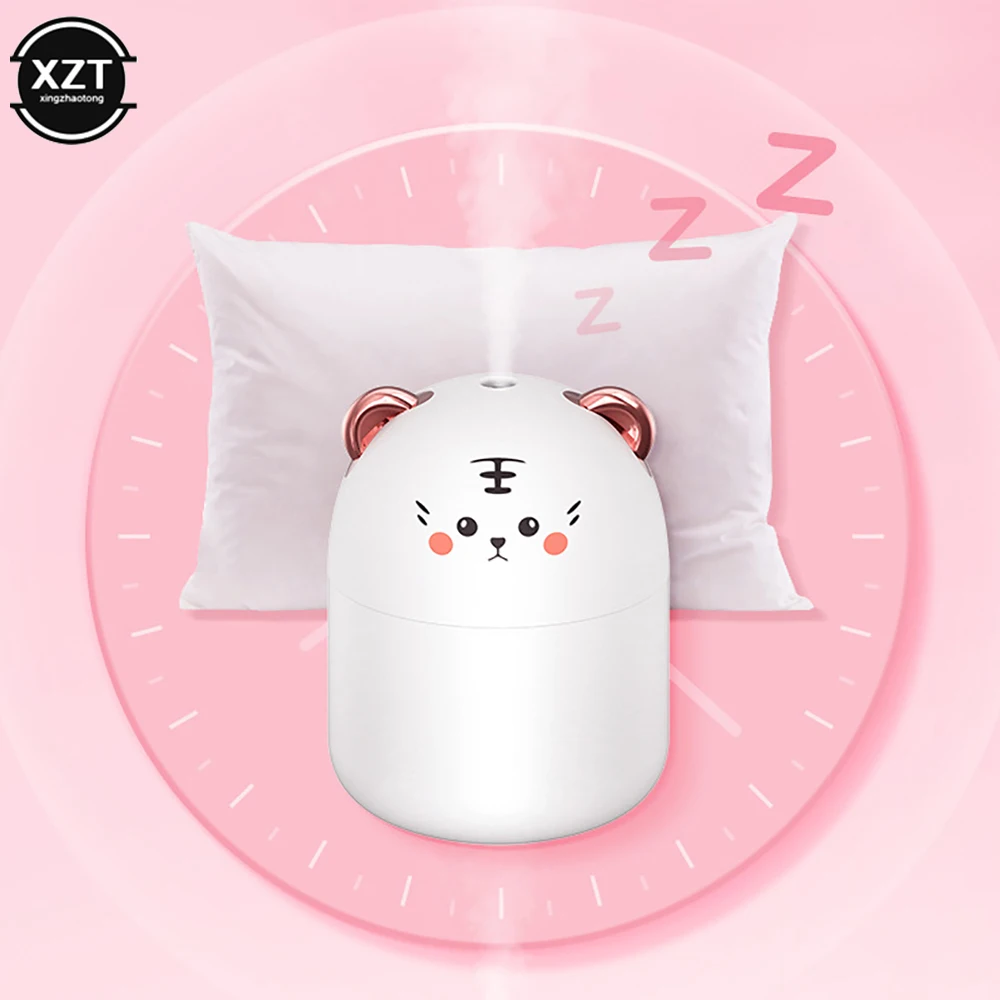 New Cute Pet Pattern Portable Air Humidifier With Colorful Atmosphere Light Home Bedroom Aroma Diffuser