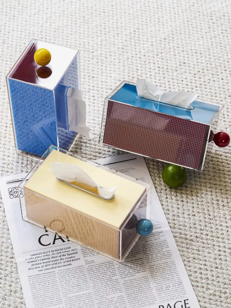 

Modern simplicity Home Use Acrylic Sheet Tissue Box Living Room Light luxury Decoration Unique Personality Storage Tissue Box