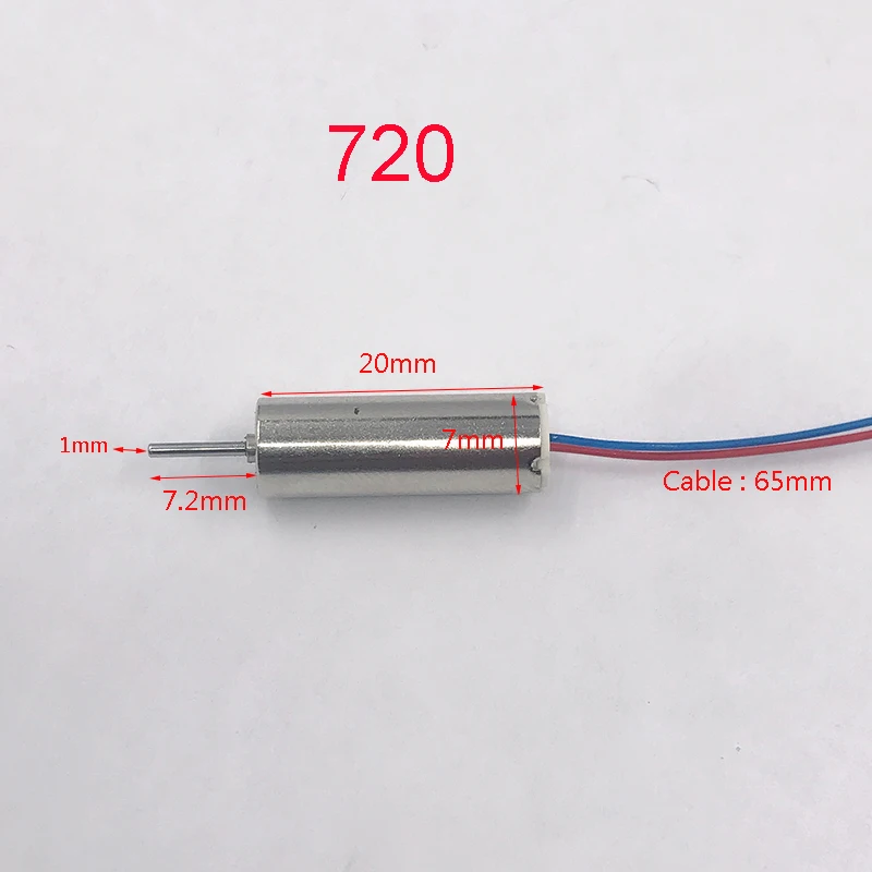 Produktbild von 5er-Pack 716 Mini-Kernloser Motor 7x16mm – 3–3,7V, 55000 U/min, CW/CCW, Welle 1mm