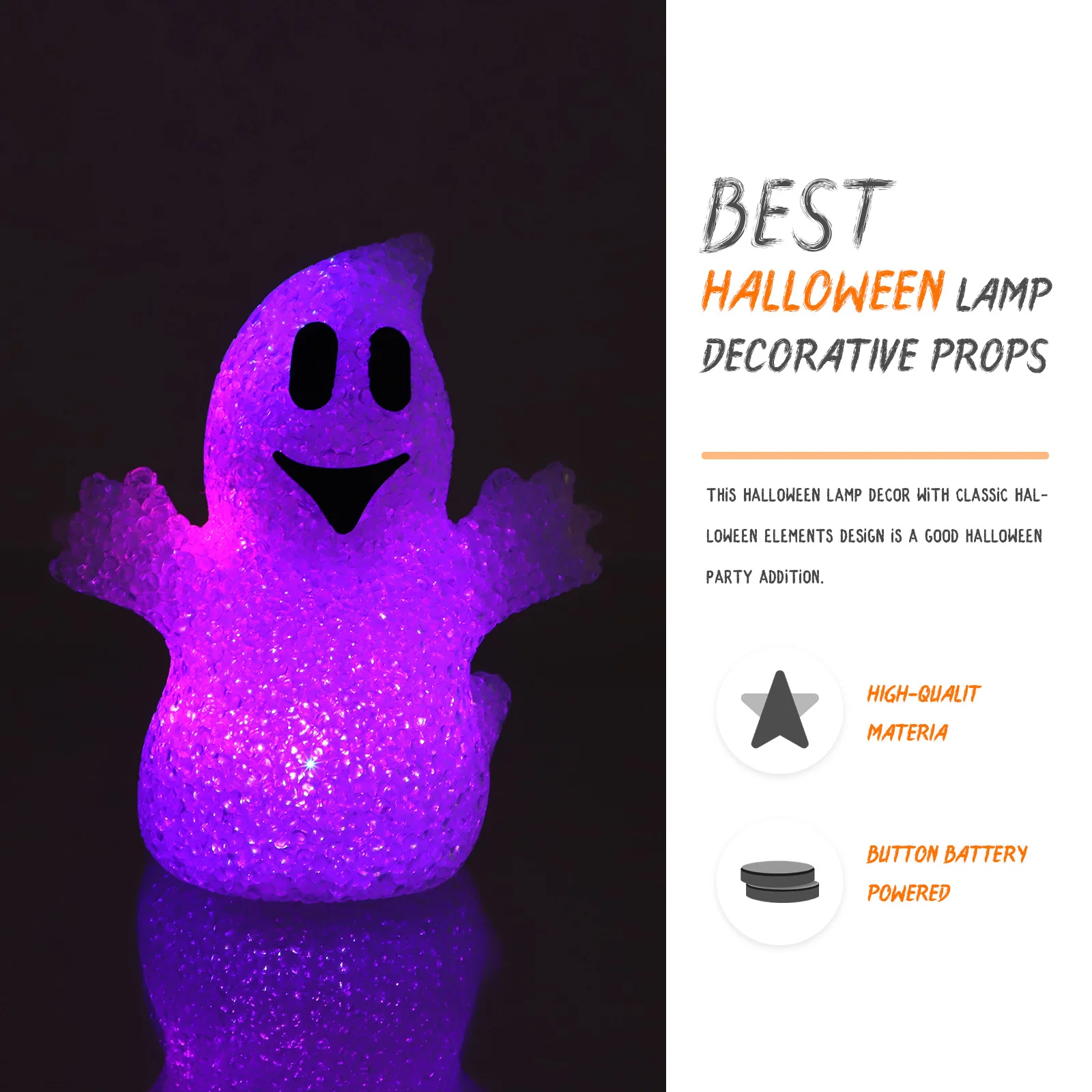 

2pcs Small Night Light Halloween Party Decor Ghost Design Color Changing Lamp For Room Desktop Unique Home Decoration