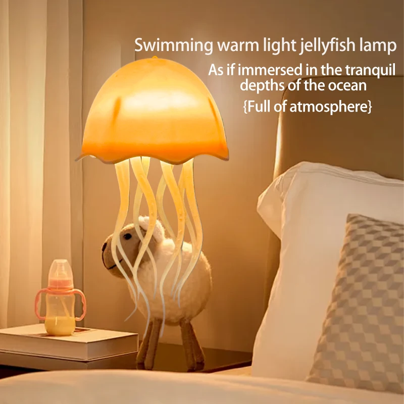 

New Jellyfish Lamp USB Rechargeable RGB Atmosphere Lamp Floating Dynamic Bedroom Night Light Room Decor