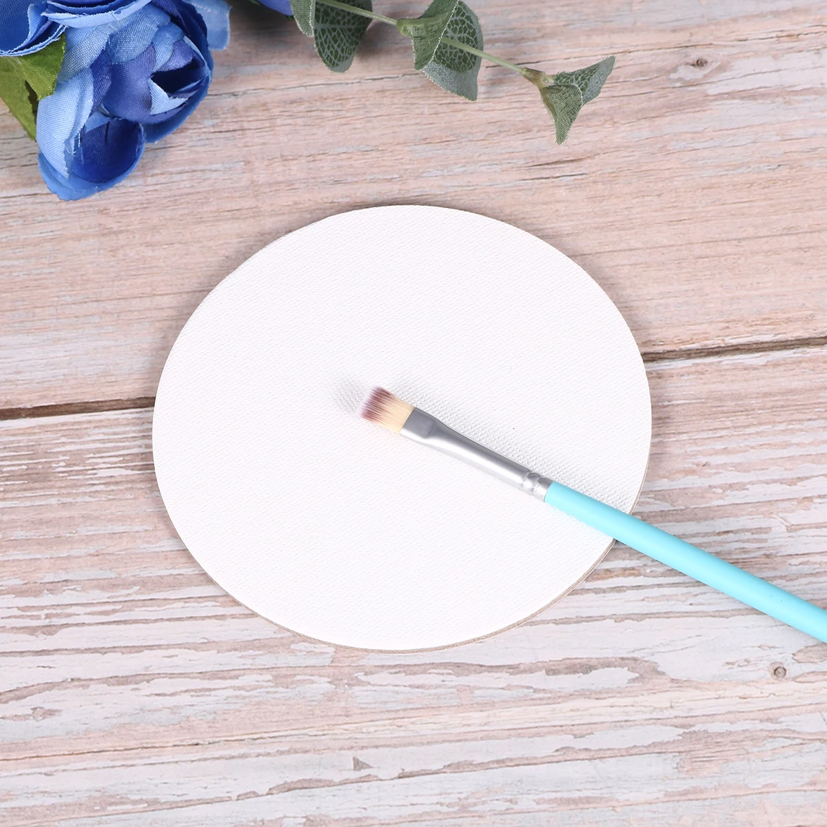 

8pcs 10Cm Round Canvas Board Oil Painting Set Artist Canvas Boards Durable For Acrylic Tempera Student Hobbyist Gift White