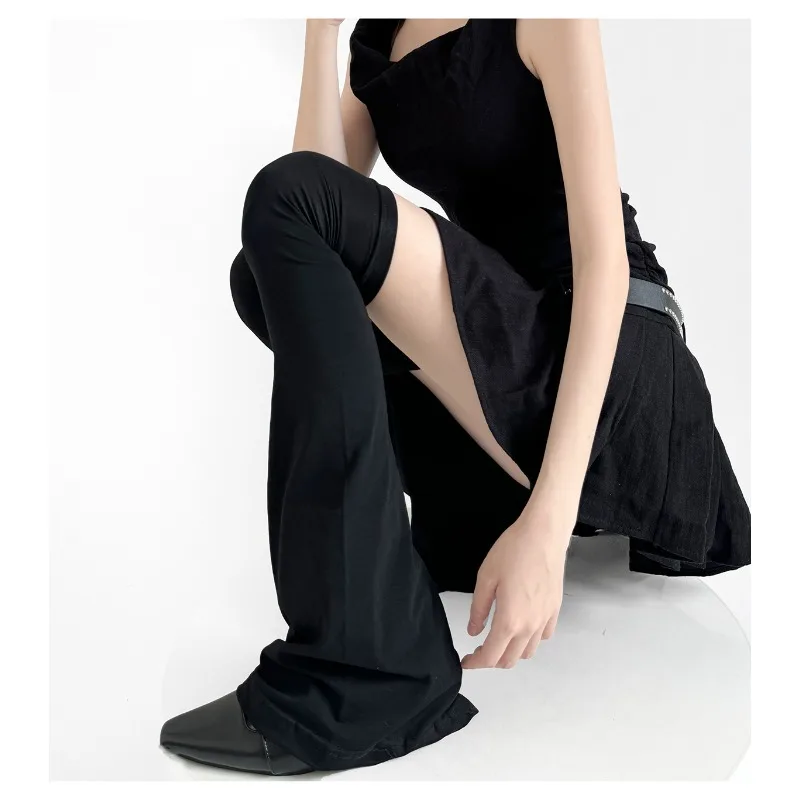 Y2K Leg Stockings Elasticity Slimming Knee Socks Japanese Style Spicy Femboy Over The Knee Horn Shaped Cuffs Sexy Accessories