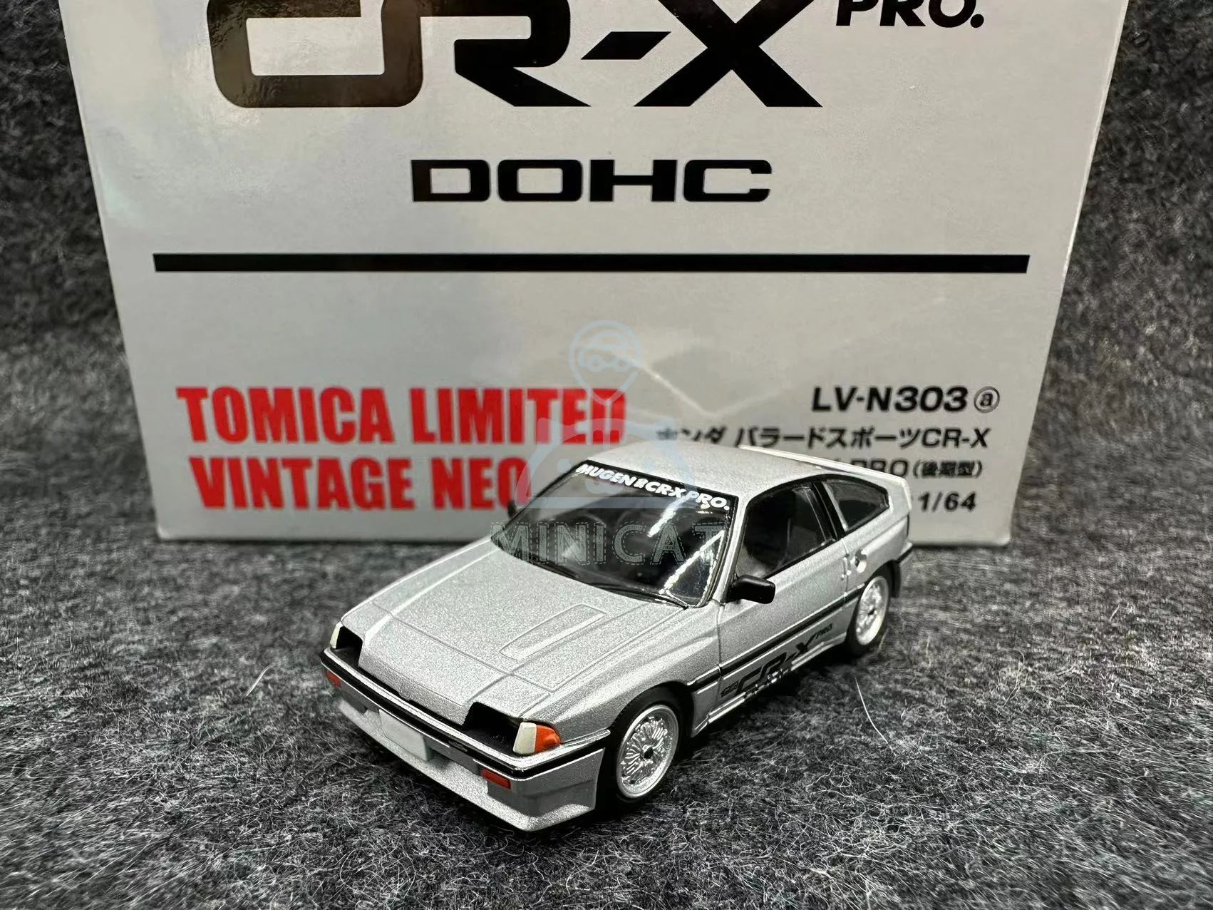 TAKARA TOMY TOMICA 1:64 TLV LV-N303a Honda CR-X PRO Modelo en miniatura de eje de compresión de aleación de plata, decoración para adultos,