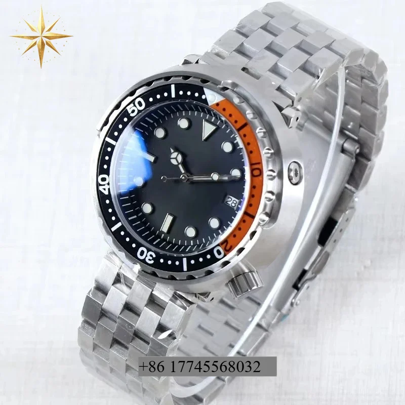 

Custom Logo Men's Tuna Watch 904l Steel Luminous Automatic Mechanical Sliver Watches Sapphire Crystal Fully automatic machinery