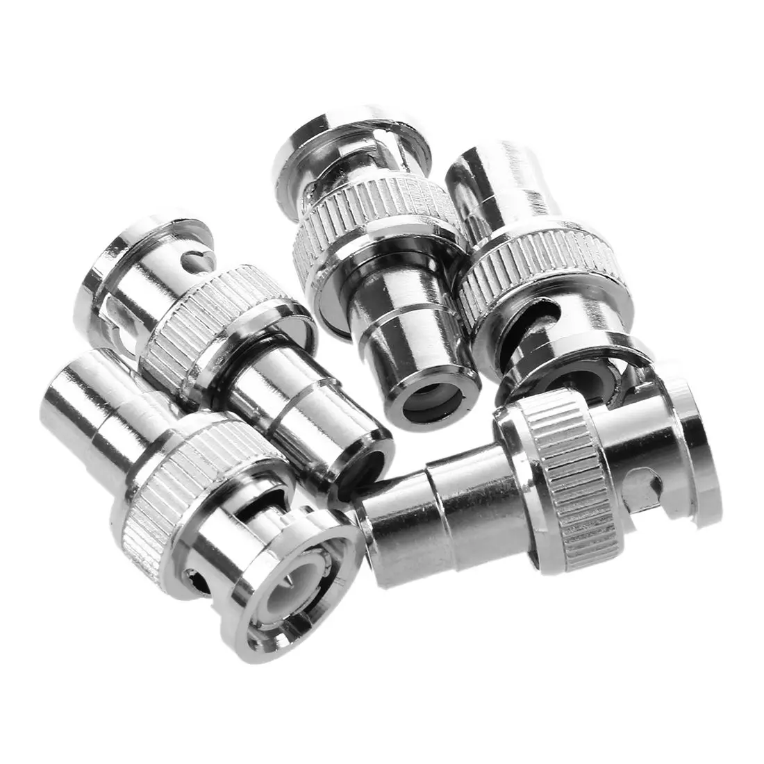 

ABAH 5 Pcs BNC Male Plug to RCA Female RF Coaxial Connector for CCTV Video