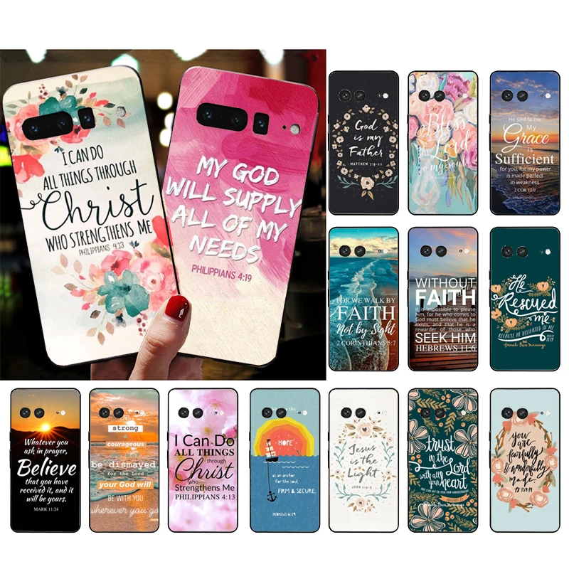 

Phone Case for Google Pixel 10 9 Pro XL 9A 8 7 6 Pro Pixel 8A 7A 6A Pixel 8 7 6 5 Bible verse Jesus Christian Case