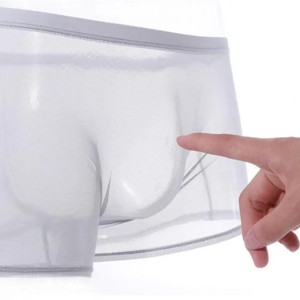 

Transparent Boxer Shorts Mid-rise Ultra-thin Boxer Underwear Transparent Mesh Yarn Shorts Breathable Lightweight Soft Solid