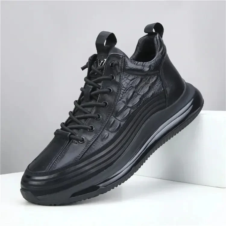 

Men's Patent Leather Shoes Thick Sole Male Adult Drawstring Lace-up Vintage Retro Casual British Style Streetwear Black Brown