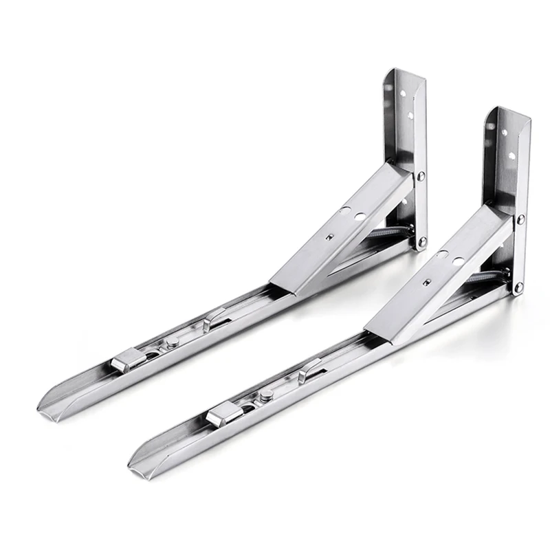 2PCS Triangle Folding Angle Bracket Heavy Support Adjustable Wall Mounted Bench Table Shelf Bracket Furniture Hardware