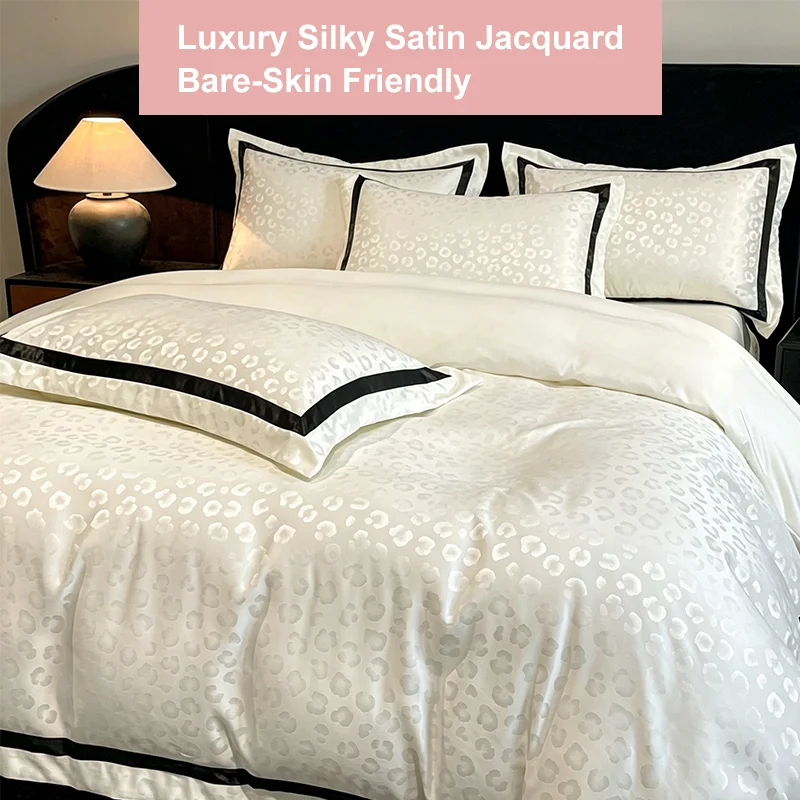 

Luxury Double Bed Duvet Cover Set Tencel Cotton Bed Linen 220x240cm 4pcs Euro Style Bedroom Full Bedding Sheets Comforter Cover