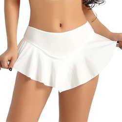 Culottes Women Tennis Sports Short Skirt Skorts Sexy Mini Skirt Women Micro Mini Skirt Dance Clubwear Pleated Skirt Pantskirt