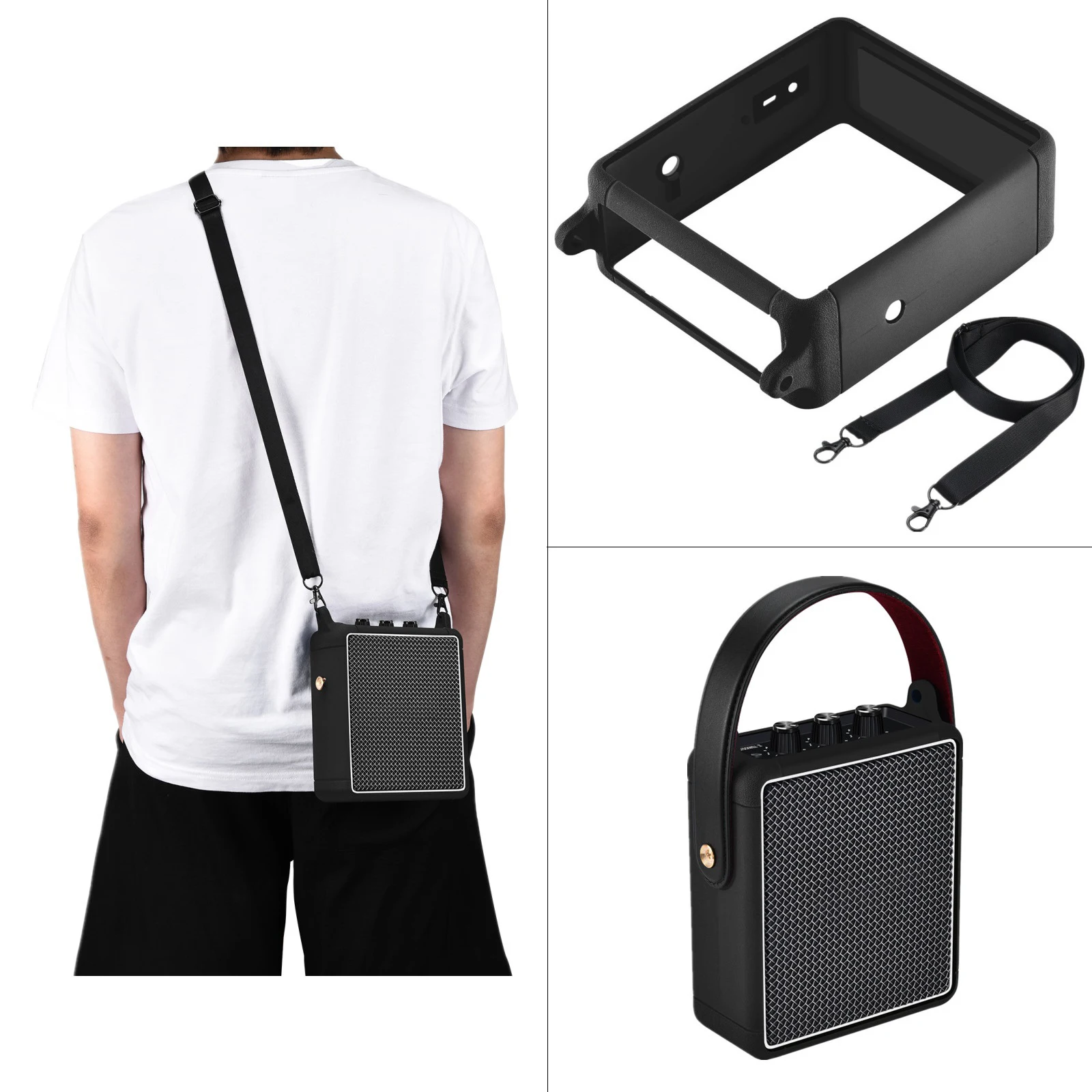 Soft Speaker Dustproof Cover for Marshall Stockwell II Case + Strap Speaker Protective Shell Travel Carrying Bag Accessories