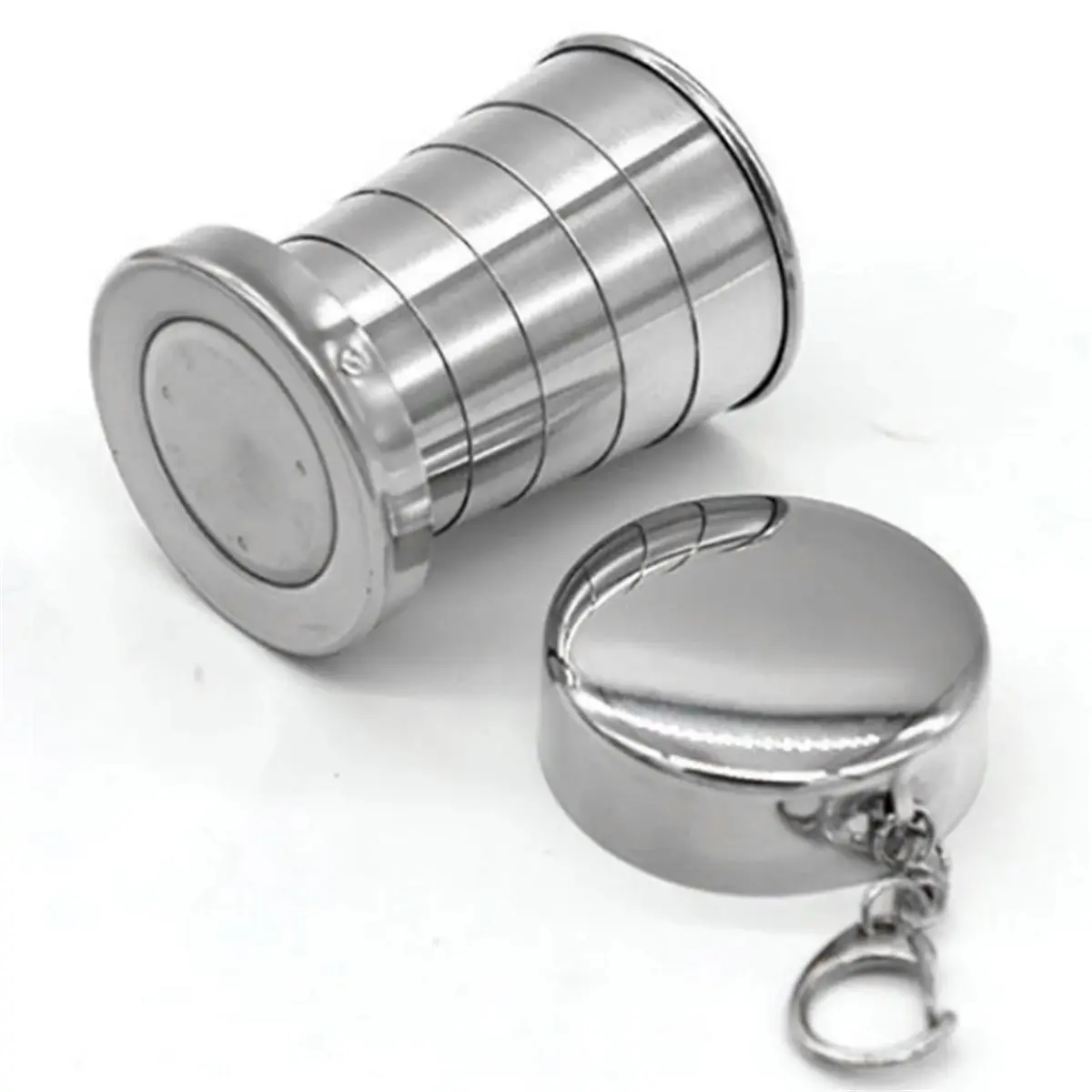 Tasse pliante en acier inoxydable, tasse métallique rétractable pliante, tasses à thé pliantes pour l'extérieur