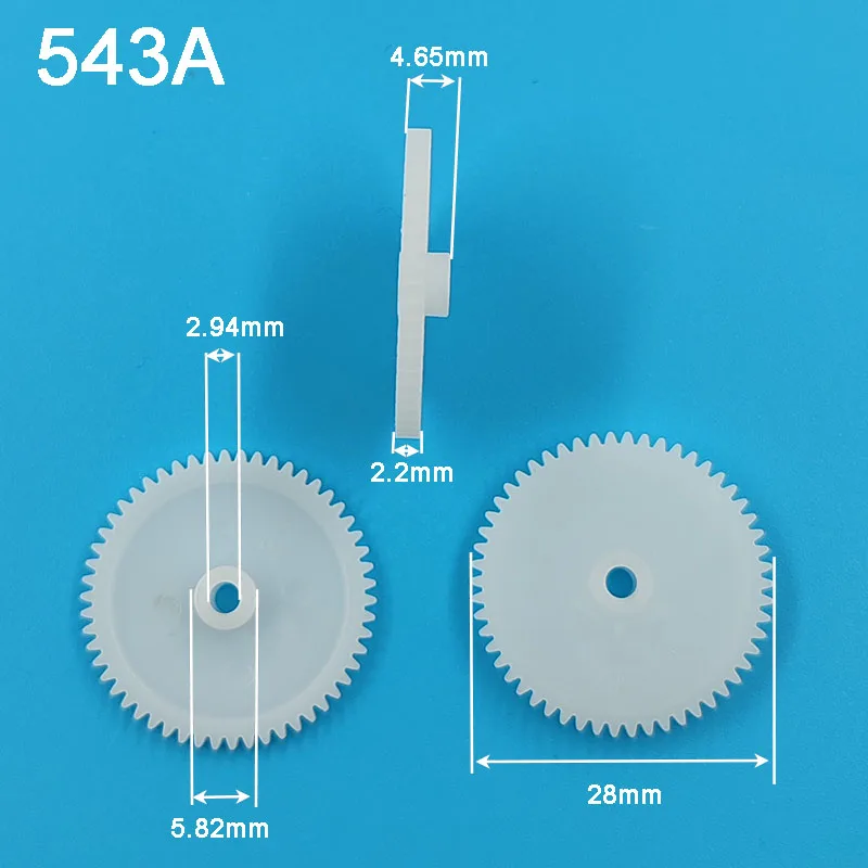 543A 0.5M 28mm Gear 54 Tooth POM Hard Plastic Pinion DIY Model Toy Accessories 54T