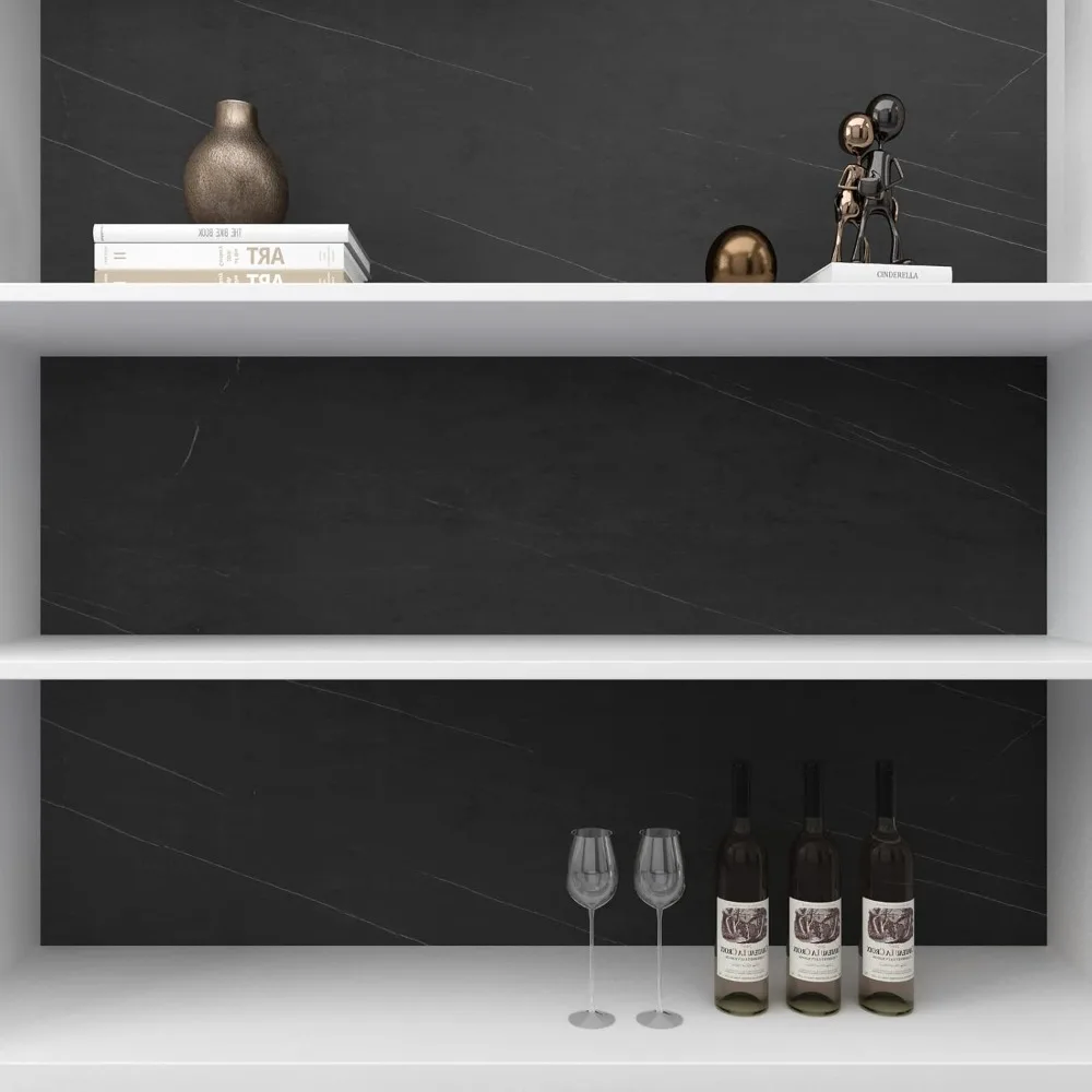 ورق اتصال كبير مقاوم للماء من الرخام الأسود ذاتي اللصق لأسطح المطبخ، ورق جدران مزخرف مقاس 35 × 200 بوصة