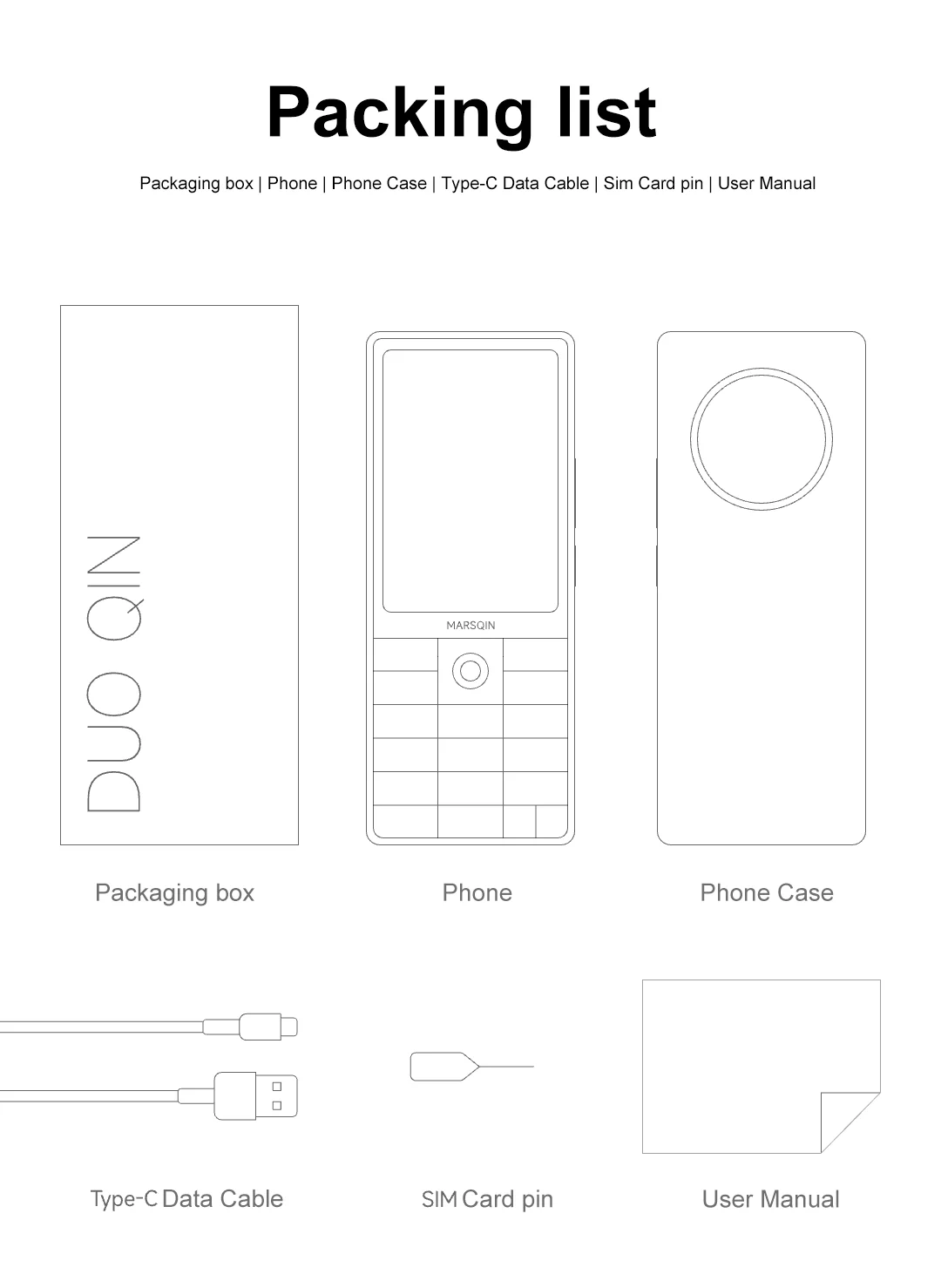 Qin F25 MTK8786 Not Unlock Google Play Android 14 Dual SIM Cards 6GB+128GB 2700mAh WIFI Bluetooth Touch 3.54Inch Screen