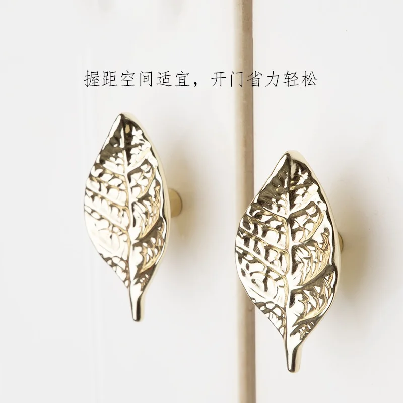 Apple Leaf pegangan furnitur pegangan kecil kenop laci campuran seng pintu kabinet lemari baju Cupbaord menarik perangkat keras Diy