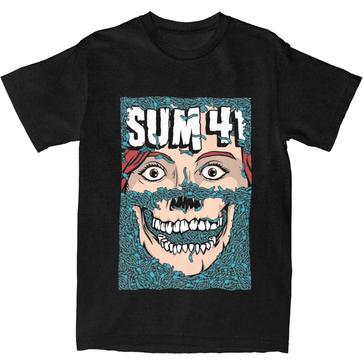 Men T Shirt Band Sum 41 Funny SUM41 Punk T-Shirts Harajuku Beach Tees Classic Casual Cotton Clothes Plus Size 6XL