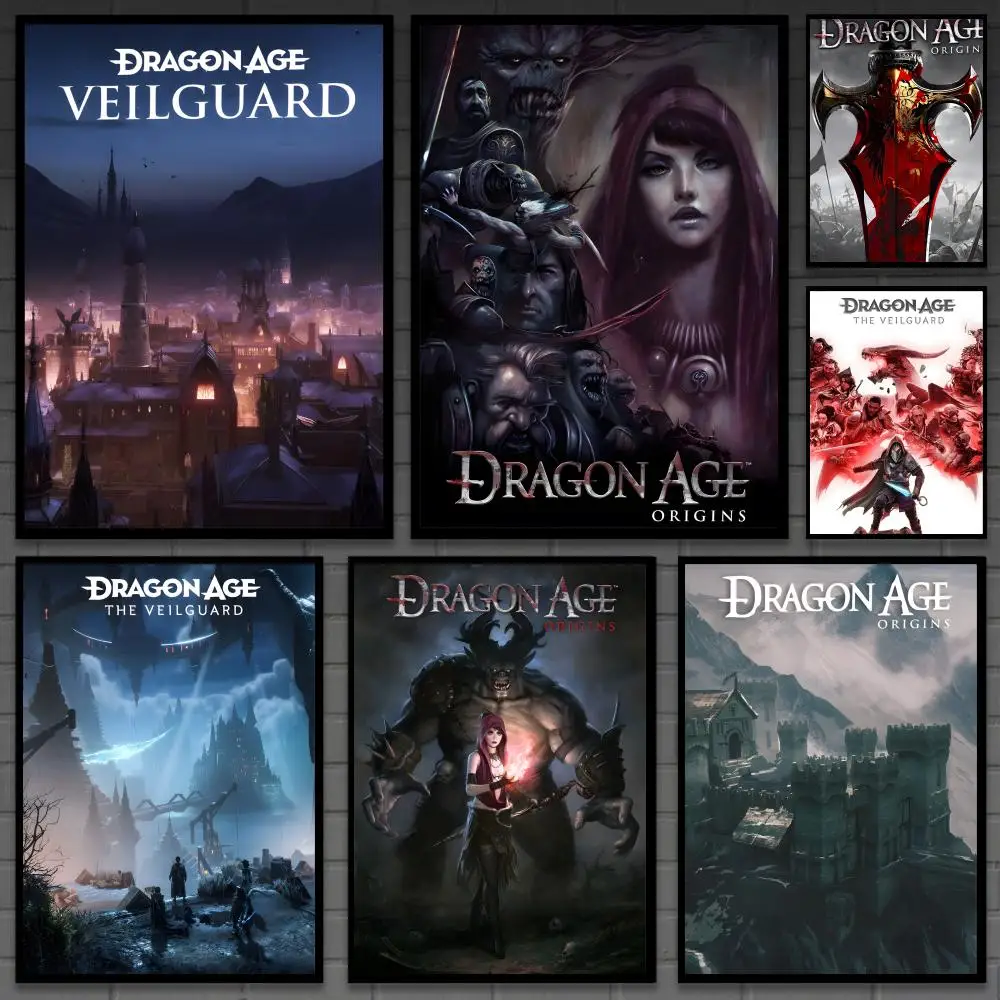 Game D-Dragon Age TheVeilguard Poster Versatile HD Waterproof Wall Art Self-Adhesive Decor for Any Space Ideal Gift
